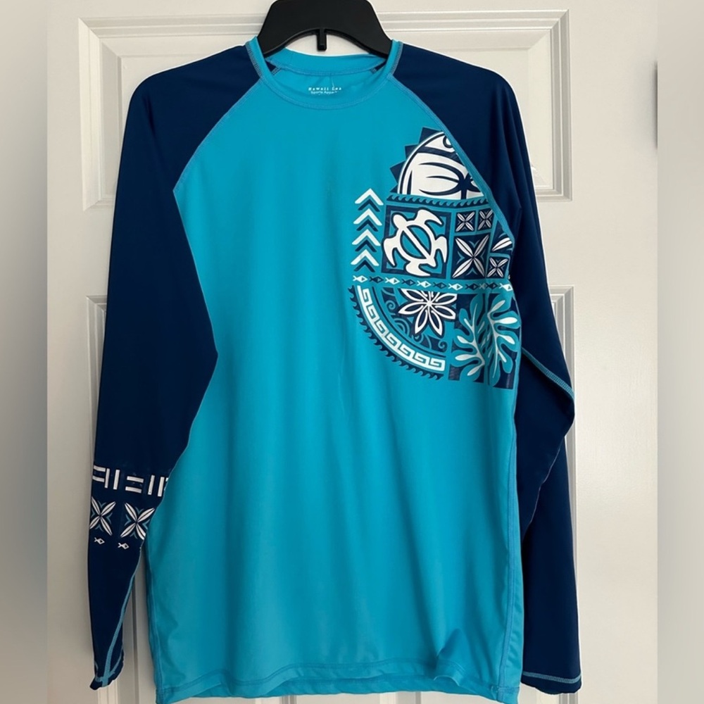 Reef Teal and Navy Rash Guard